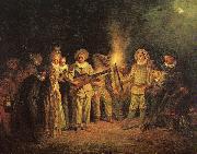 Jean-Antoine Watteau Love in the Italian Theatre oil painting